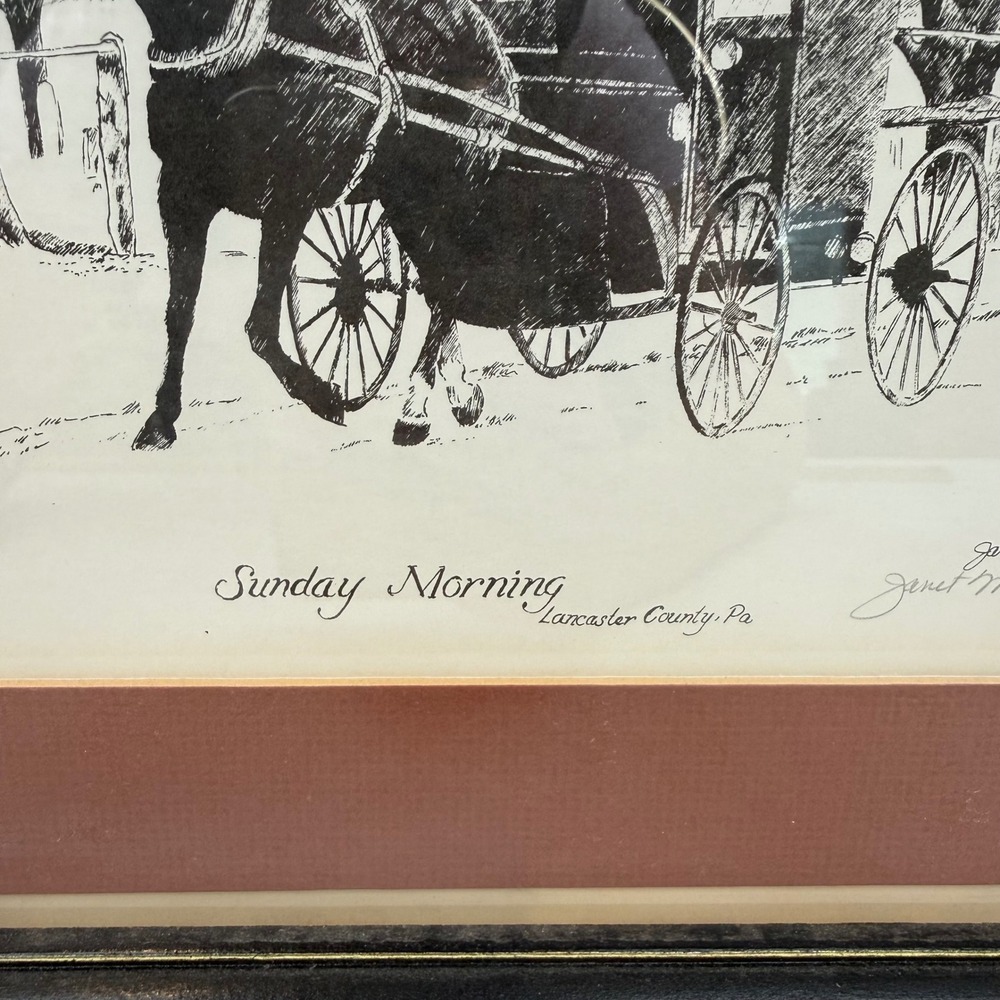 Vintage Janet Martin Sunday Morning Lancaster County PA Signed Gallery Wall - Picture 8 of 13
